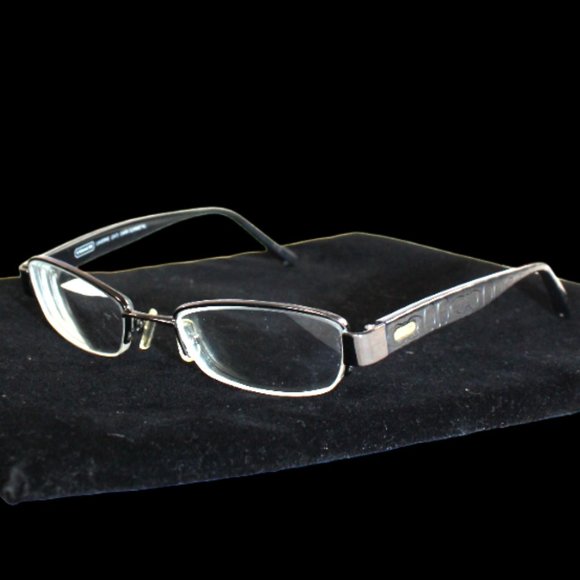 Coach Petite Laverne (247) Dark Gunmetal Signature “C” Half Rimless Eyeg… - Picture 3 of 5